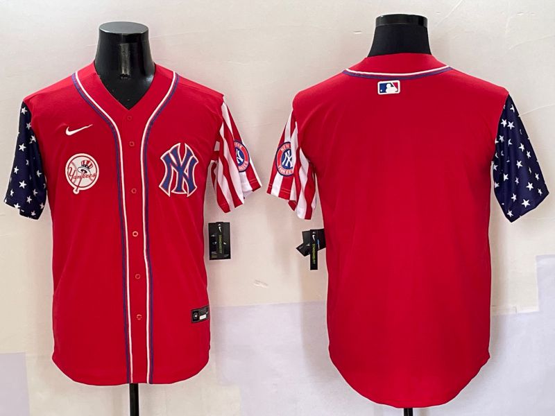 Men New York Yankees Blank Red a generation of national flags Jointly Name 2025 Nike MLB Jersey style 7